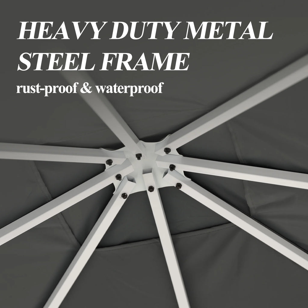 10×10FT Outdoor Patio Gazebo with Vented Polyester Roof, Powder-Coated Aluminum Frame J710