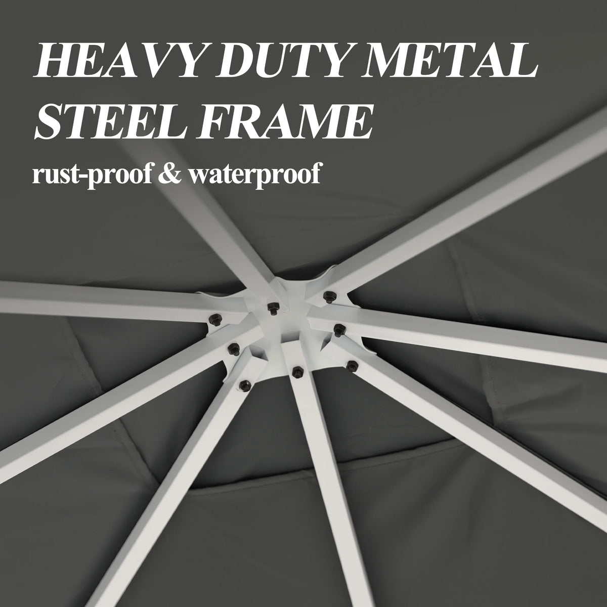 10×10FT Outdoor Patio Gazebo with Vented Polyester Roof, Powder-Coated Aluminum Frame J710