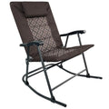 Black XL Oversize Padded Folding Rocking Camping Chair Z903