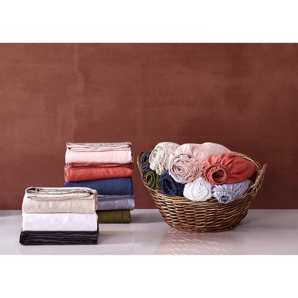 Blush Flax Linen California King Sheet Set G64865