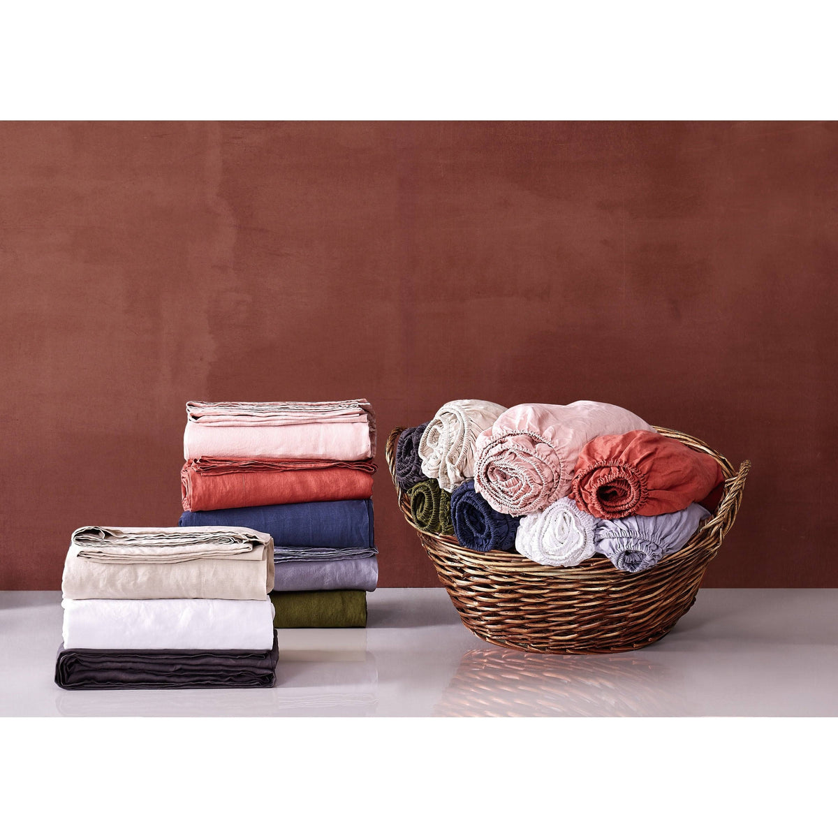 Blush Flax Linen California King Sheet Set G64865