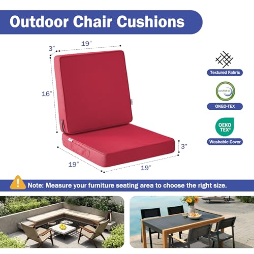 Outdoor Deep Seat Cushion Set 24 x 24 x 4 Inch Navy Blue C661