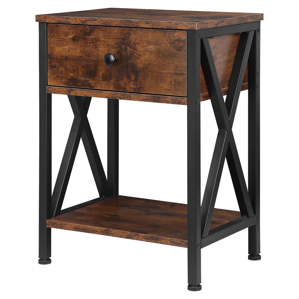 Brown Metal Frame End Table J9551