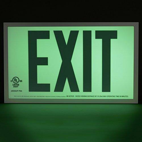Red Photoluminescent Aluminum Exit Sign X86940