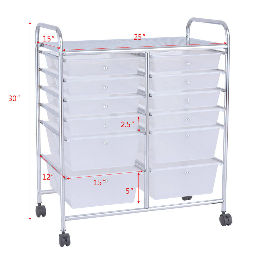 12 Storage Drawer Organizer Rolling Cart B58783