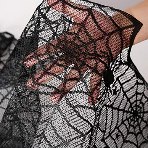Black Lace Spider Web Table Runners 10 Packs 18x72inch M9833