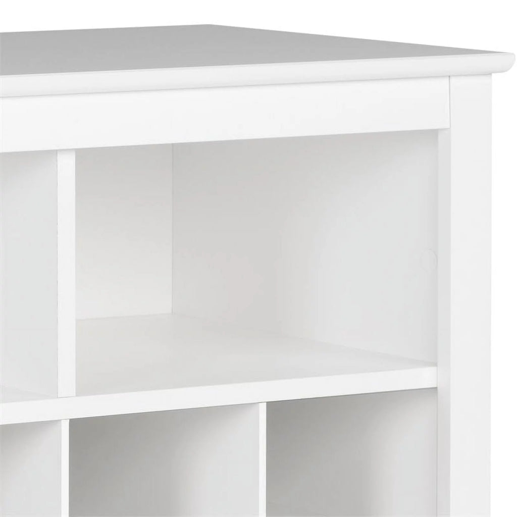 White 36 Cubby Engineered Wood Shoe Cubby Console S151