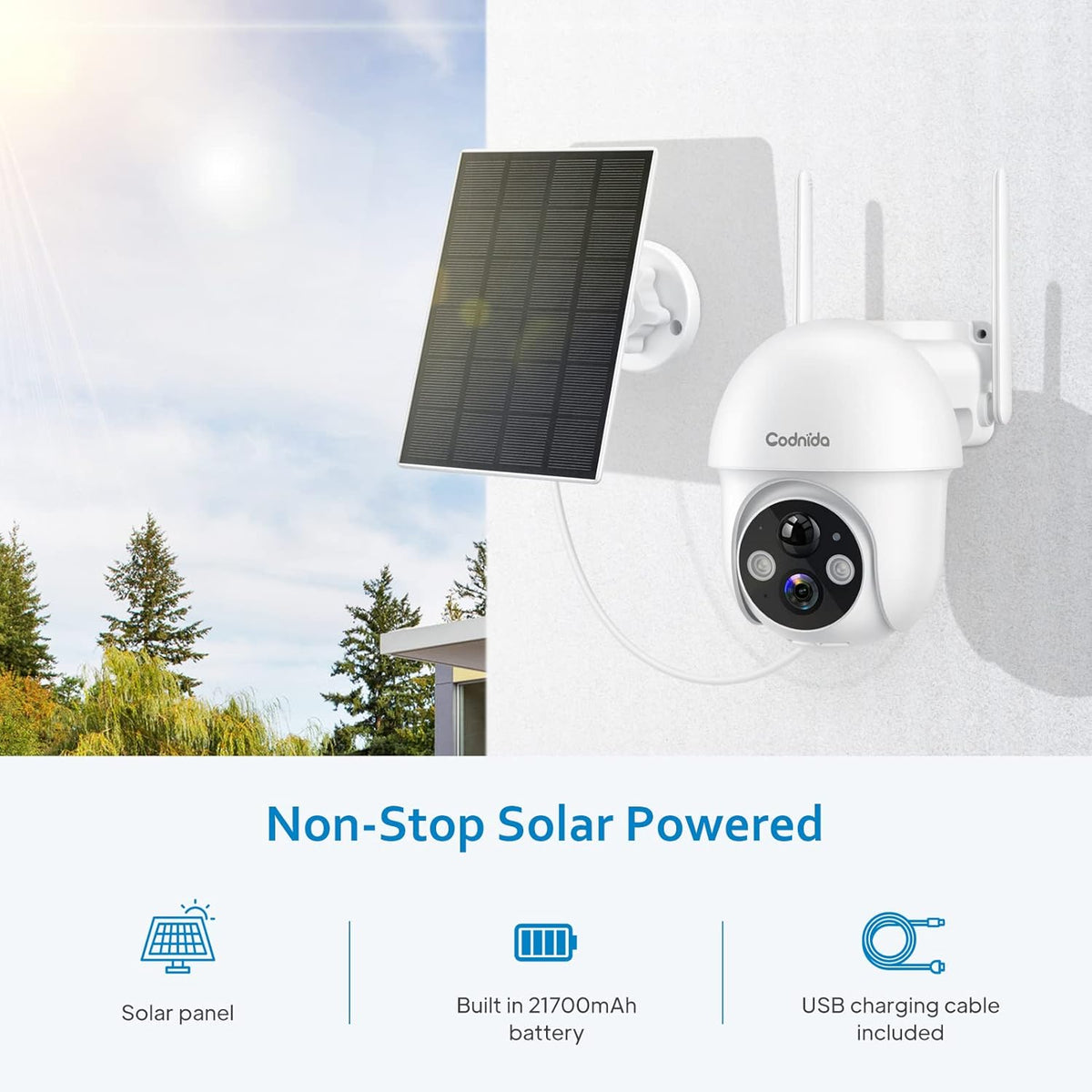 Wireless Outdoor Security Camera with Night Vision and 2-Way Audio L676