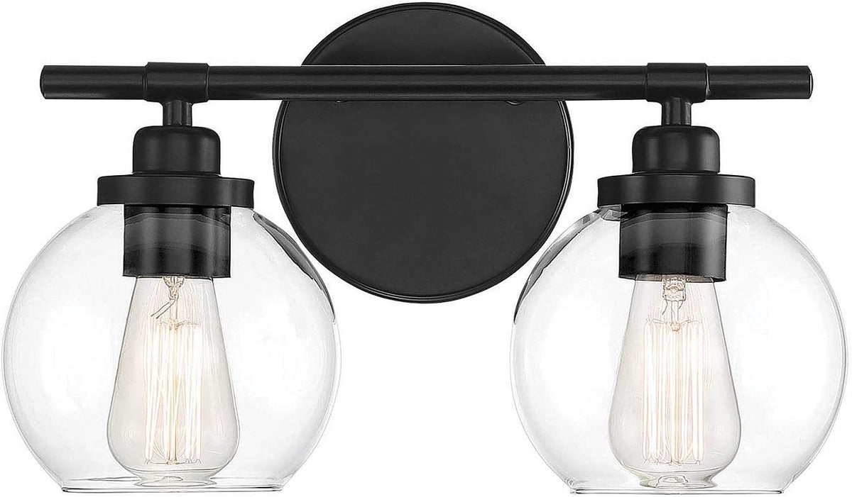 Satin Nickel 2-Light Bathroom Vanity Light V335422
