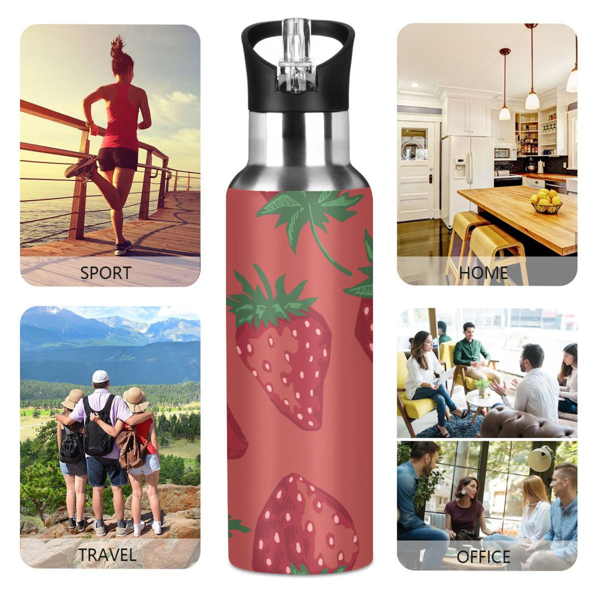 Stainless Steel Insulated Water Bottle with Straw Lid Z549