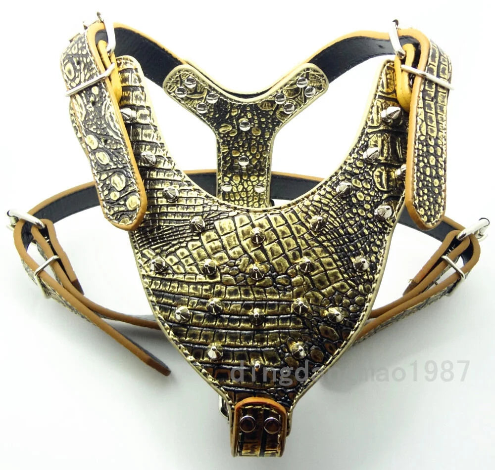Spiked Studded Leather Dog Harness Q36108
