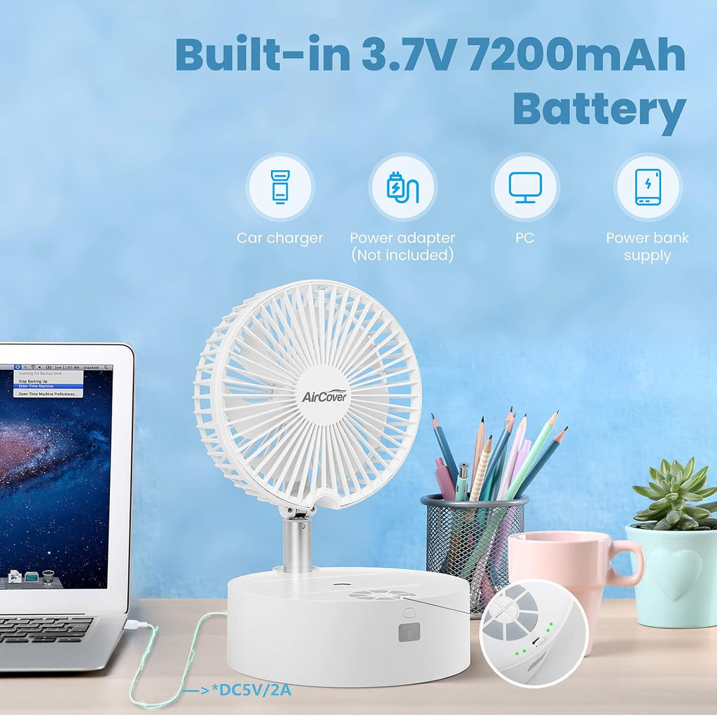 8-Inch Cordless Rechargeable Oscillating Fan with Remote A370416