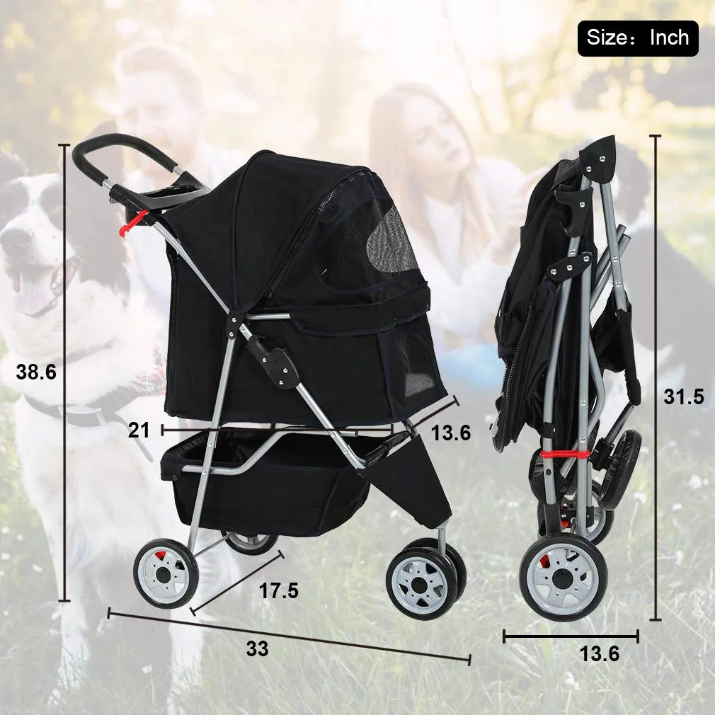 3 Wheels Folding Pet Stroller N780856