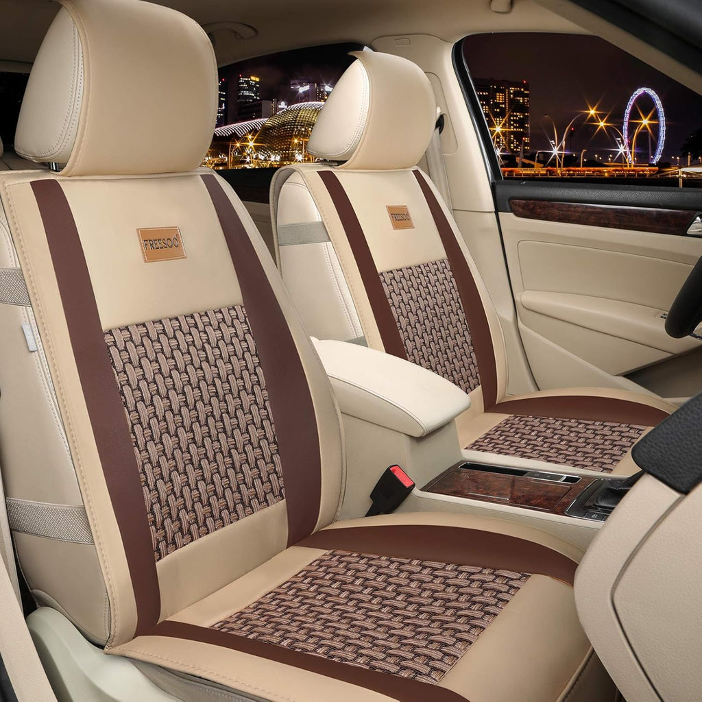 Leather Car Seat Covers Full Set Waterproof Universal P186