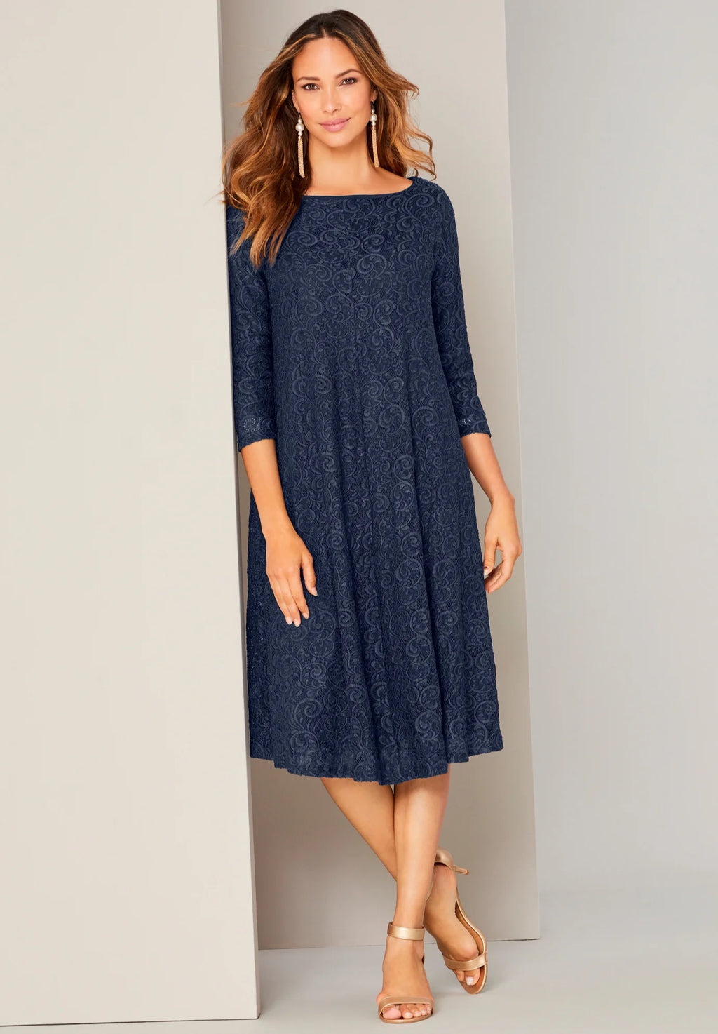 Plus Size Lace Swing Dress G20536