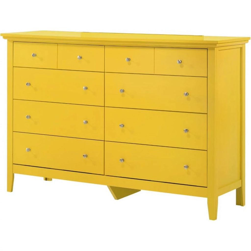 Yellow 2-Piece 8-Drawer Dresser and 4-Drawer TV Stand O672