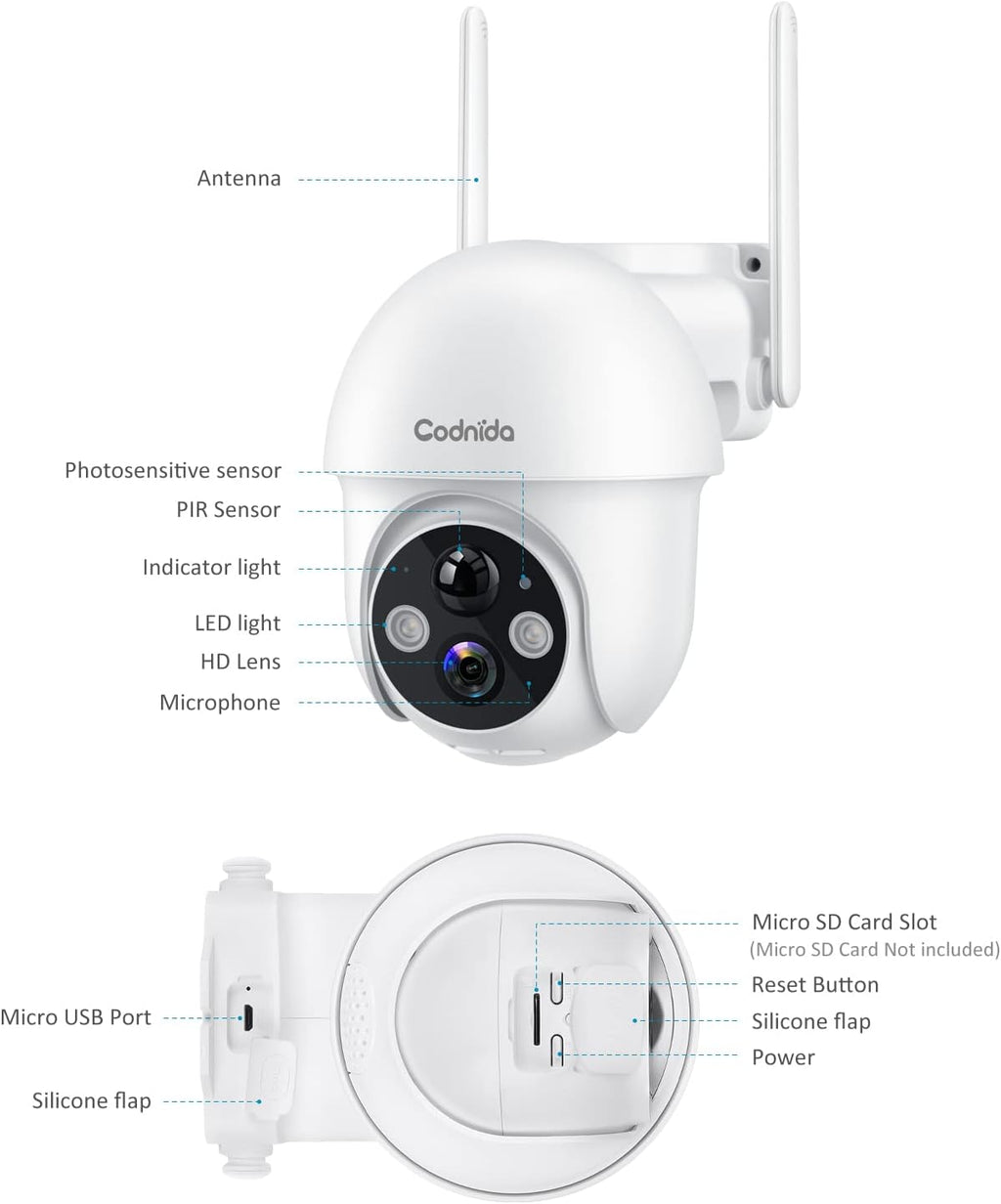 Wireless Outdoor Security Camera with Night Vision and 2-Way Audio L676