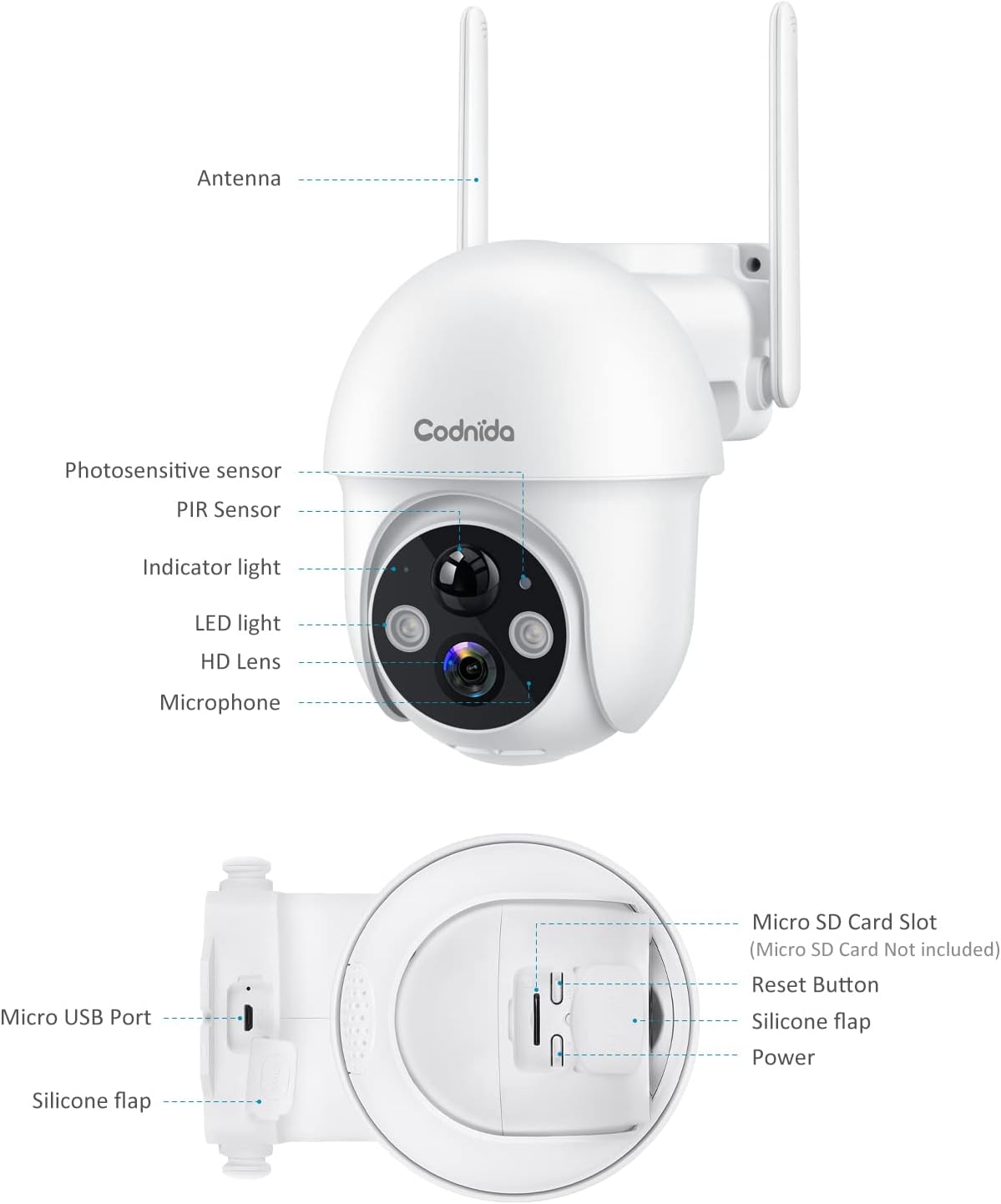 Wireless Outdoor Security Camera with Night Vision and 2-Way Audio L676