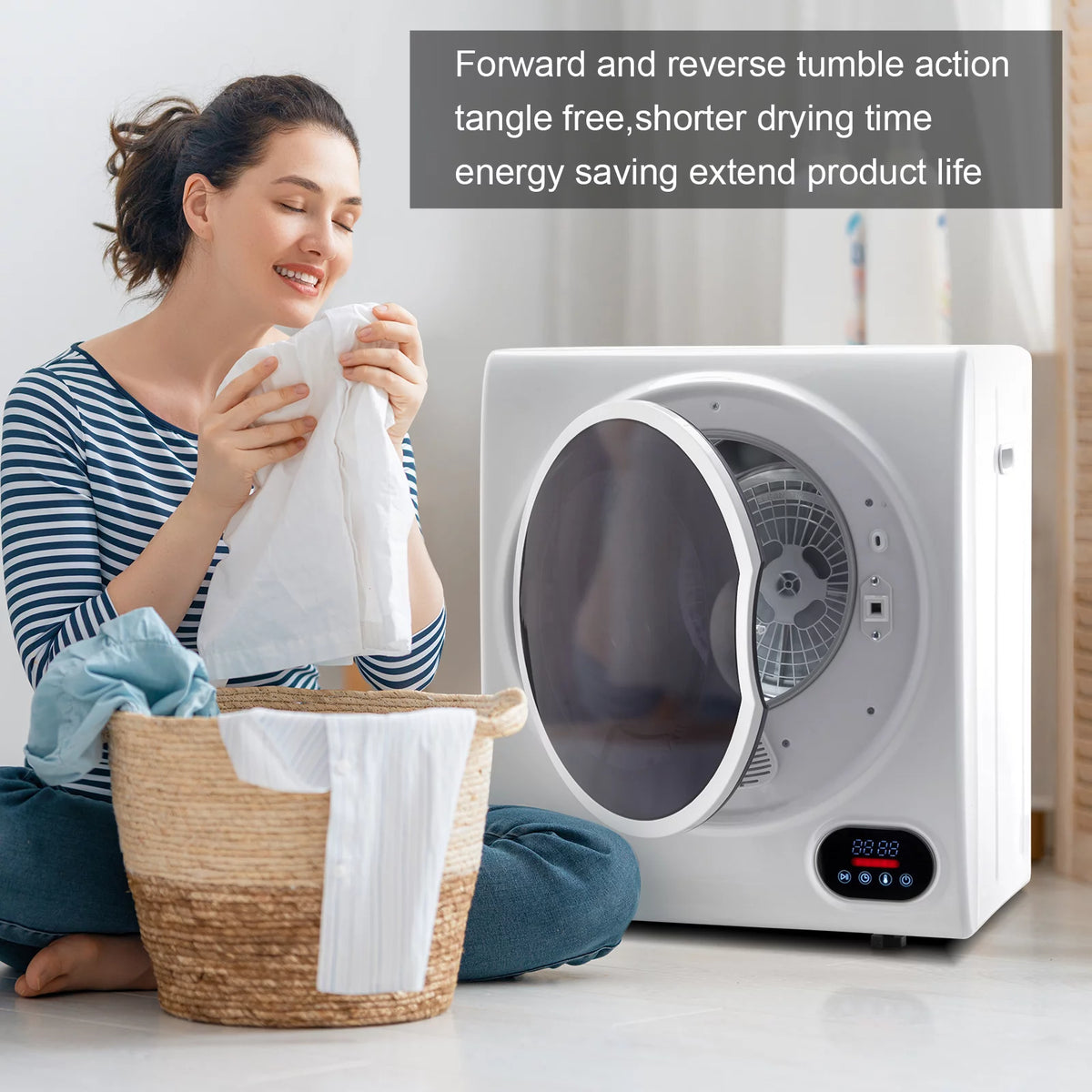 1.5 cu. ft. Compact Electric Dryer, White P7454