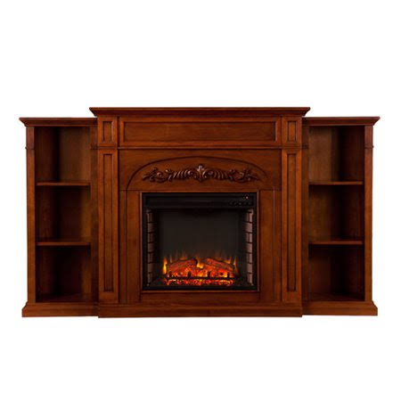 Electric Fireplace with Bookcases Y81122