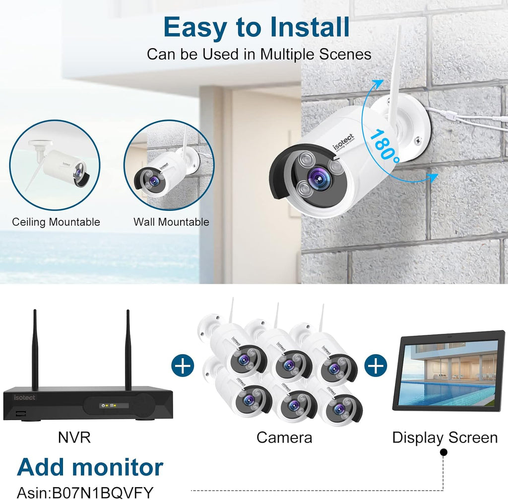 8CH Full HD 1080P Wireless Security Camera System with 6 Cameras Z7620