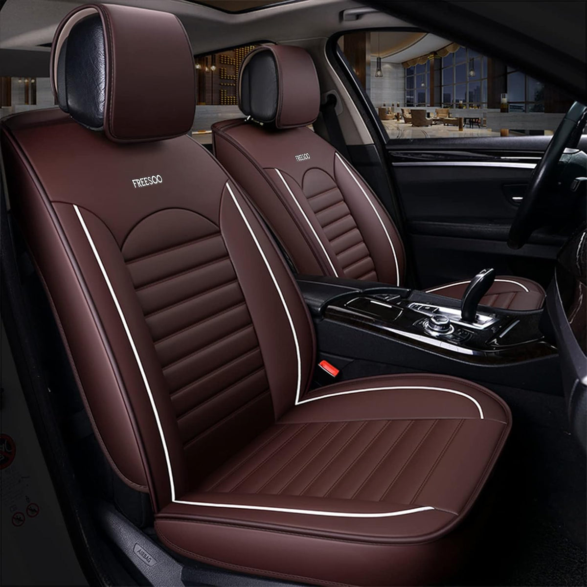 Leather Car Seat Covers Full Set Waterproof Universal P186