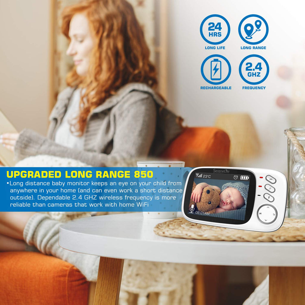 Video Baby Monitor Night Vision Temperature Monitoring Portable 2” Color Screen U10241