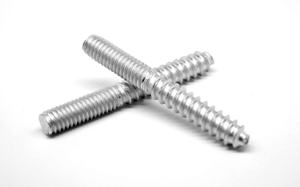 1/4x22-20 x 2 1/2x22 Coarse Thread Hanger Bolt Zinc Plated Pk 100 W637