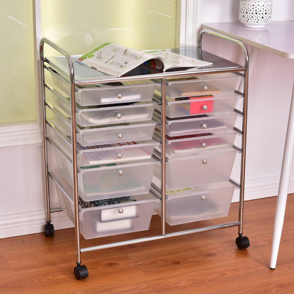 12 Storage Drawer Organizer Rolling Cart B58783