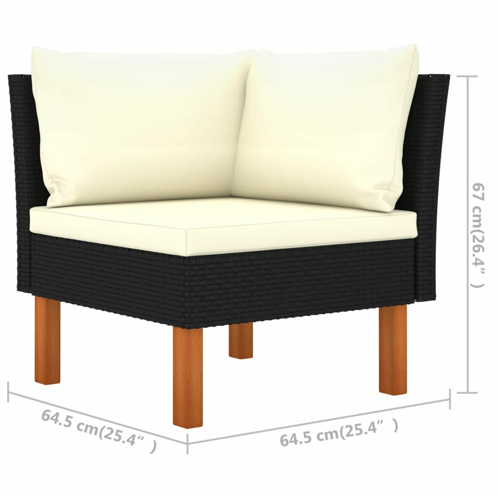 6 Piece Poly Rattan Sectional Outdoor Furniture Set M220