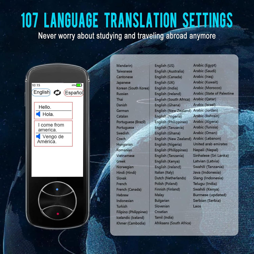 Portable Instant Voice Translator with Touch Screen P368
