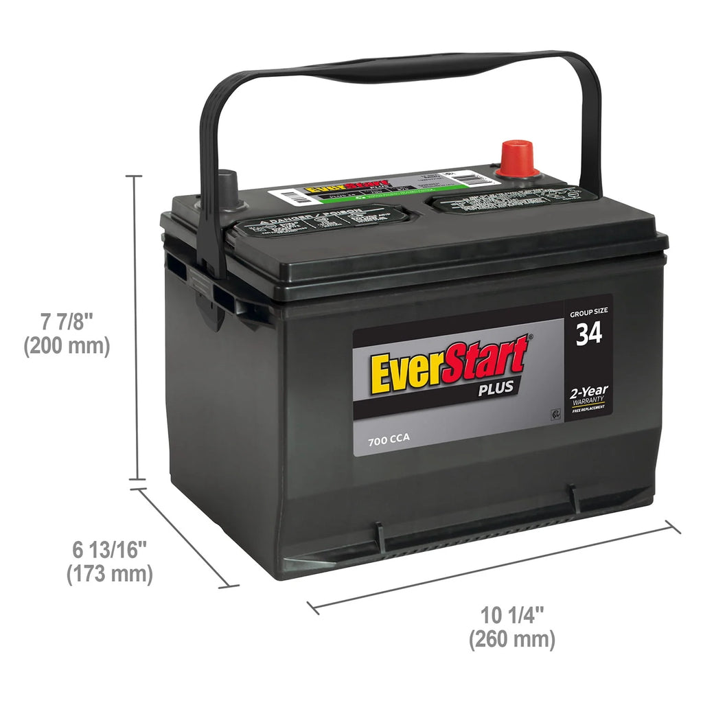 Lead Acid Automotive Battery Group Size 34 12 Volt 700 CCA A848261