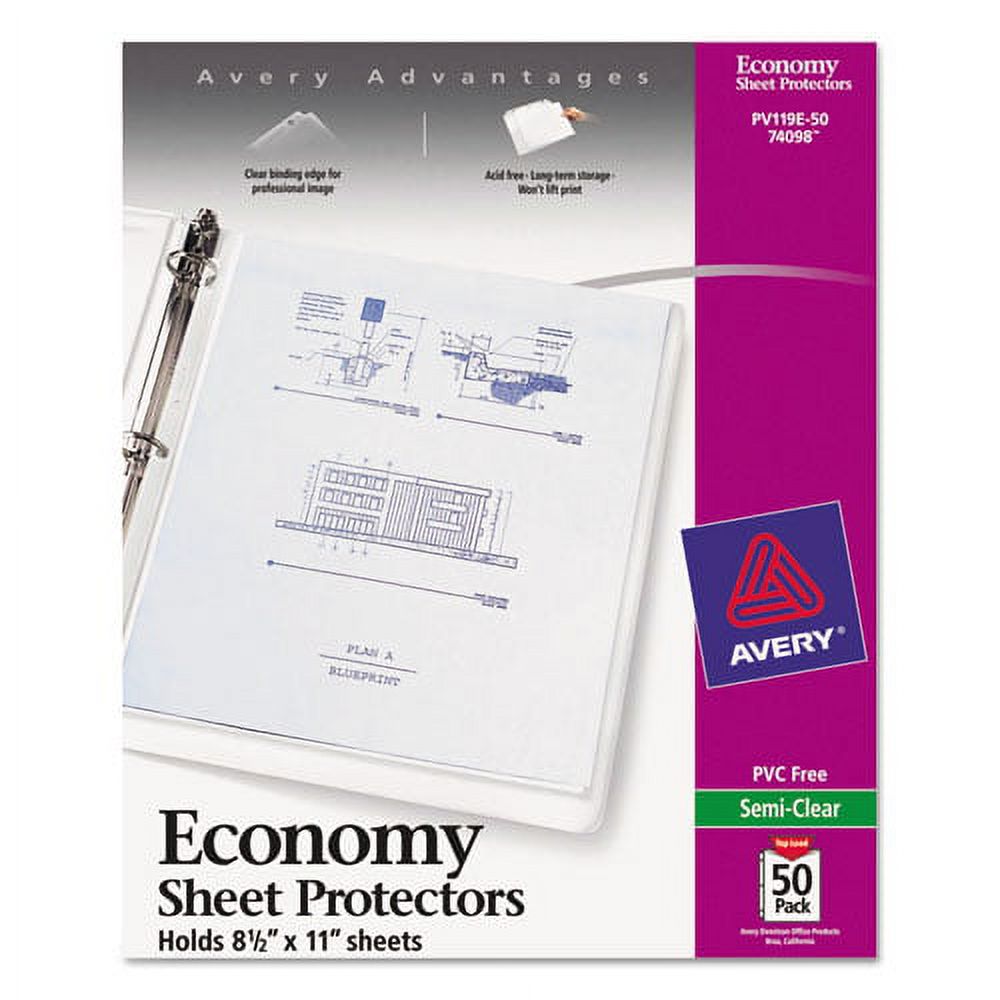 Top-Load Sheet Protector, Letter, Semi-Clear, 50/box N74452