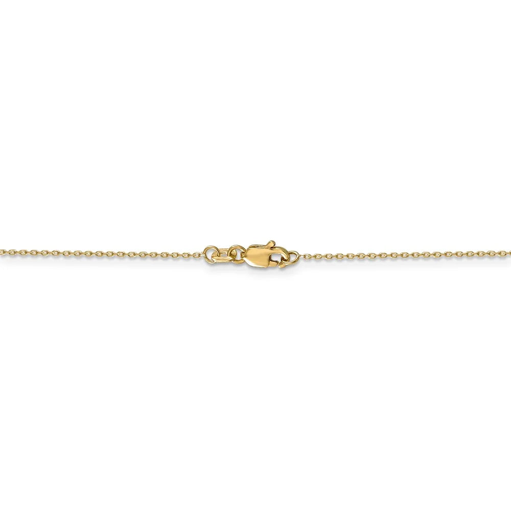 14k Yellow Gold Initial W Necklace - 22 Inch I4150