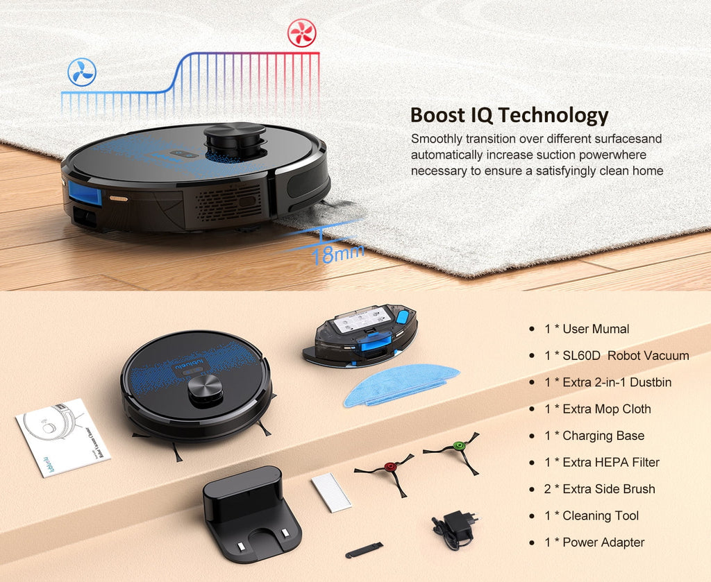 Robot Vacuum and Mop with 3000Pa Suction D50477