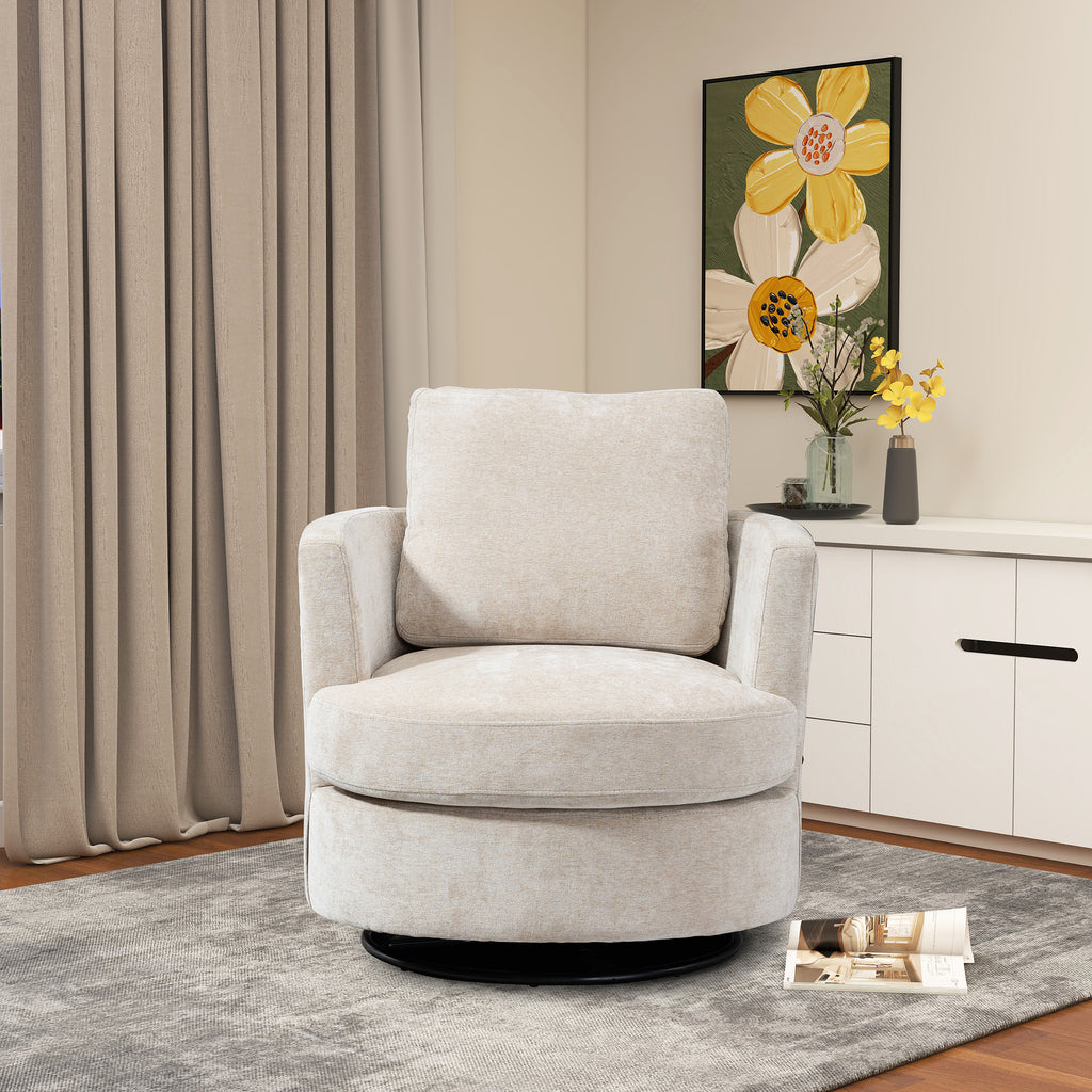 Chenille Round Swivel Accent Chair P23189