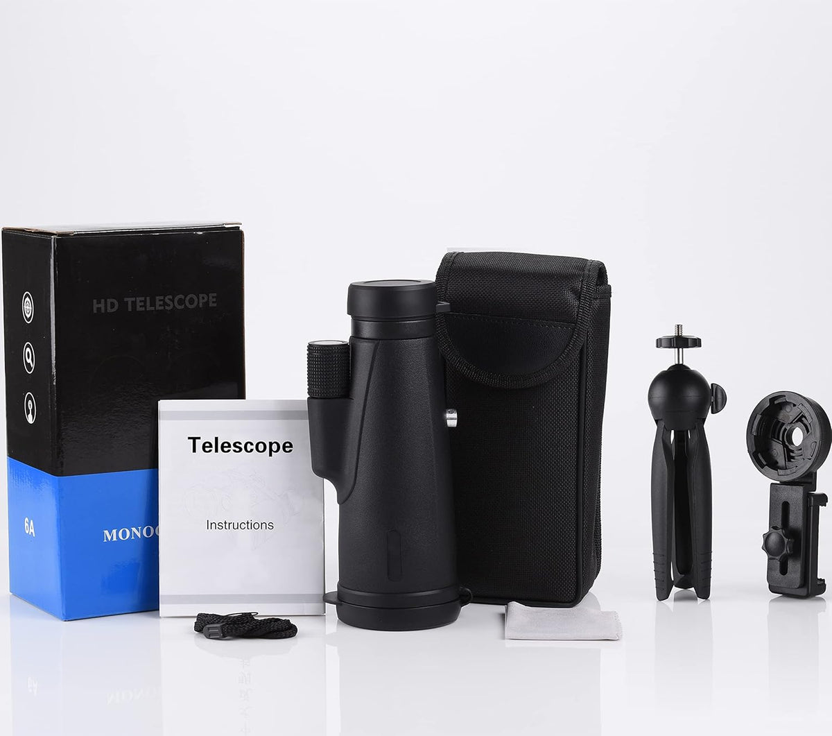 12X50 Waterproof Monocular Telescope with Smartphone Adapter Y83380