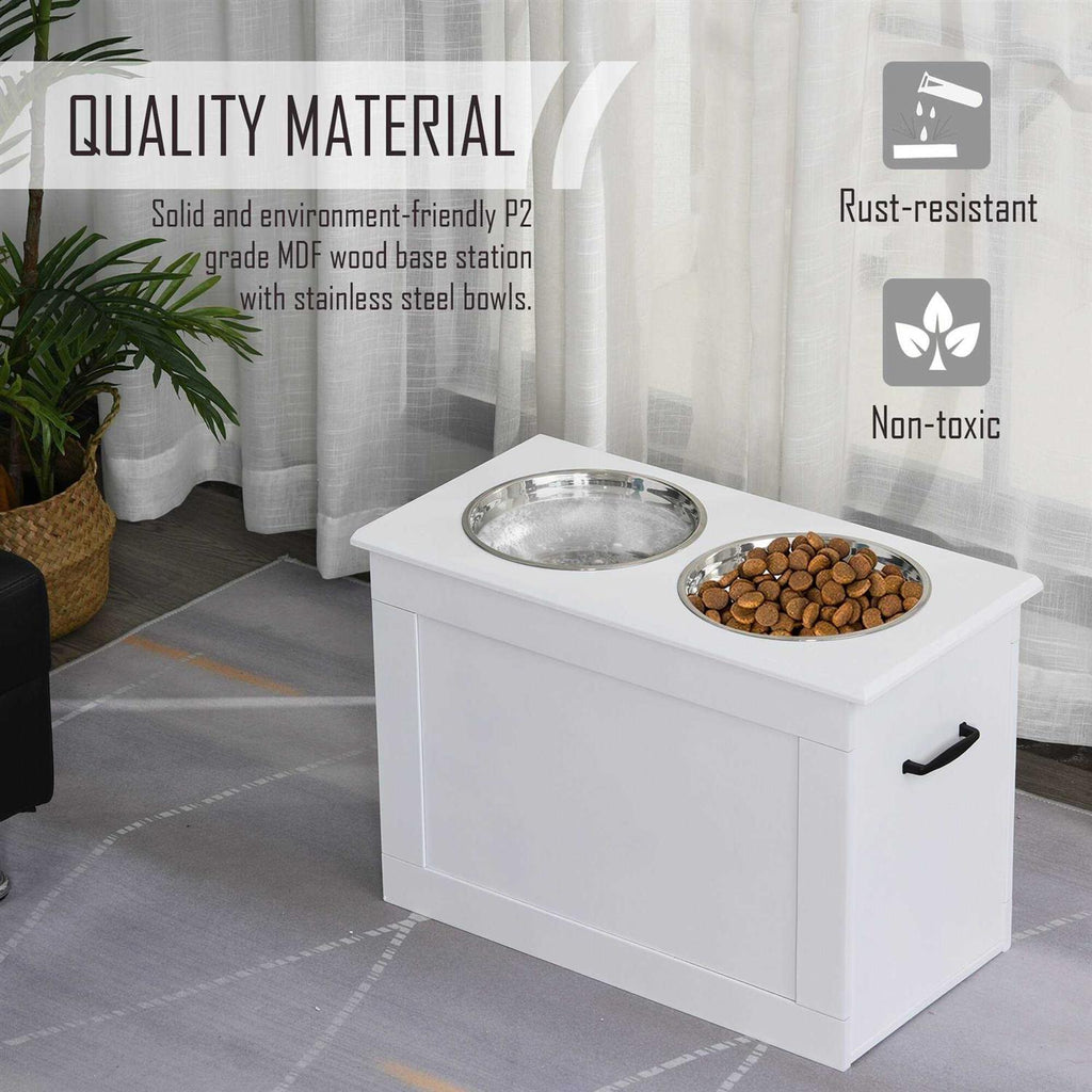 Raised Pet Feeding Station with 2 Stainless Steel Bowls F3947