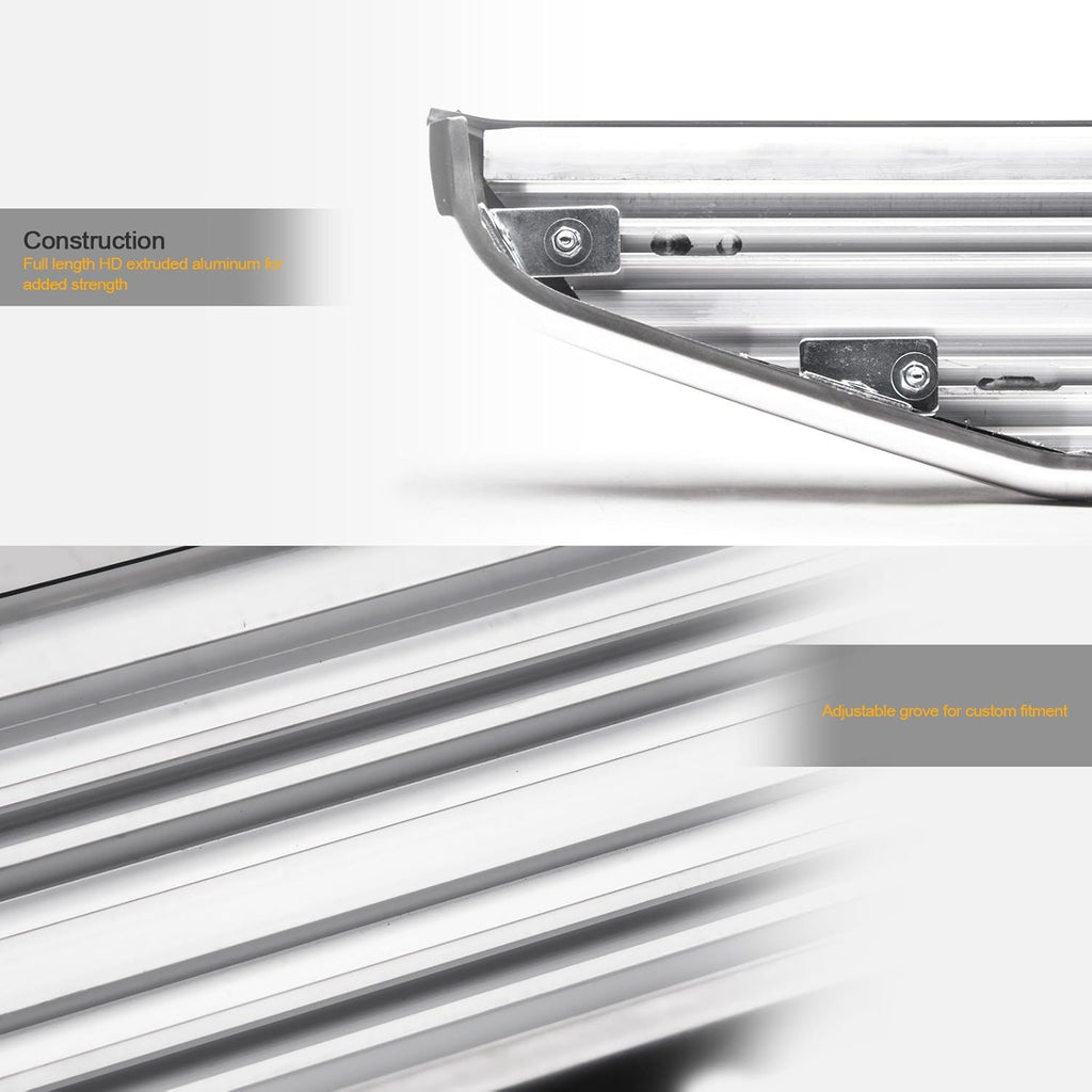 Black Aluminum Running Boards with Chrome Trim S83771