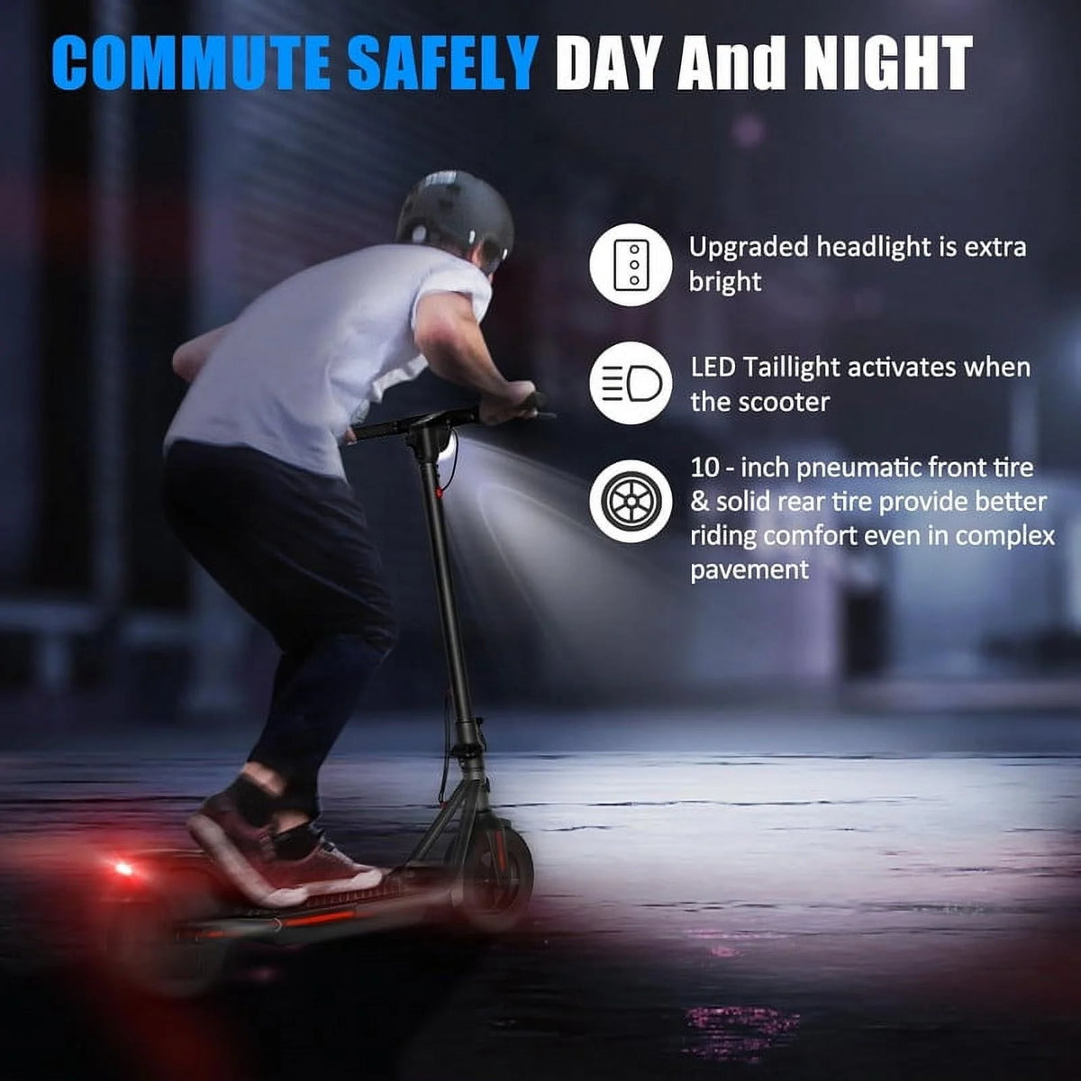 Foldable Electric Scooter 8.5 Solid Tires 19Mph H80702