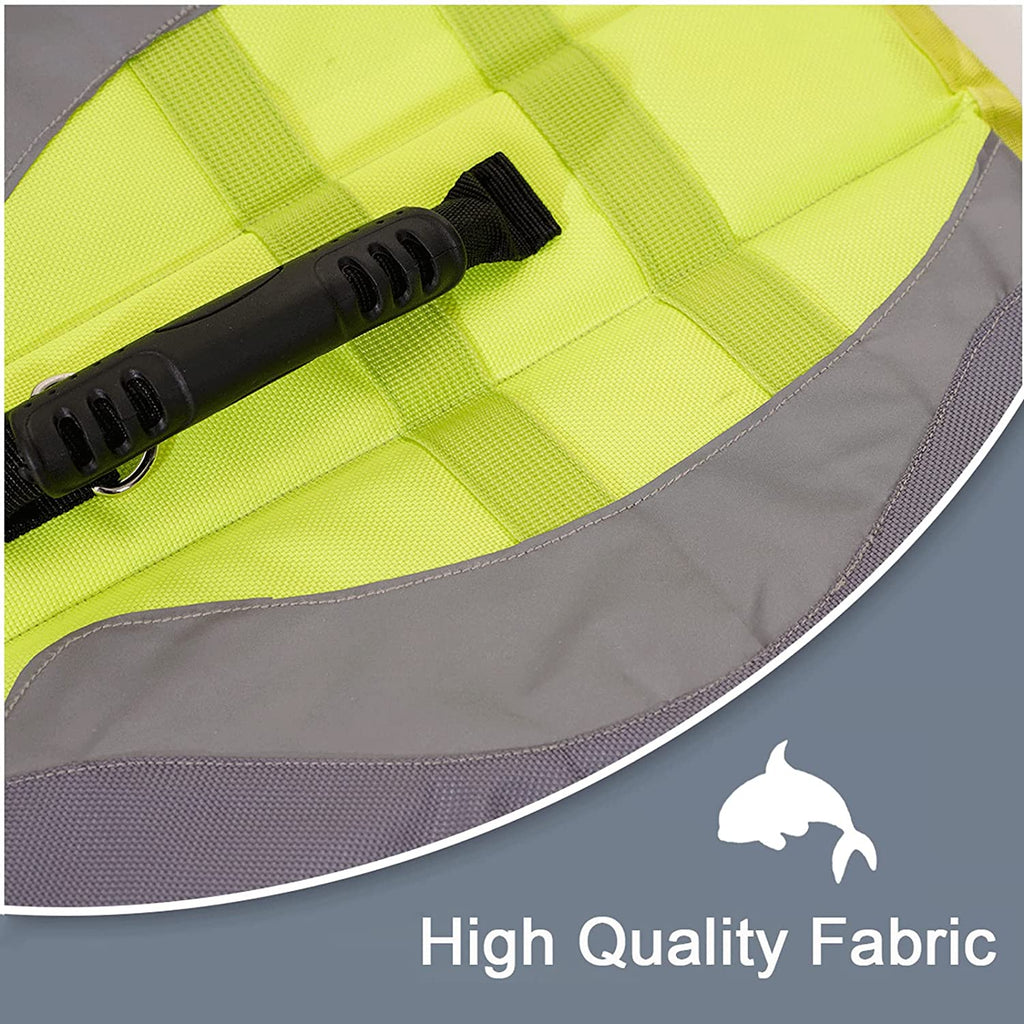 Green XL Dog Life Jacket with Rescue Handle X5376