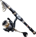 Fishing Rod and Reel Combos, Telescopic Spinning Reel Set, Pack of 2 H9820