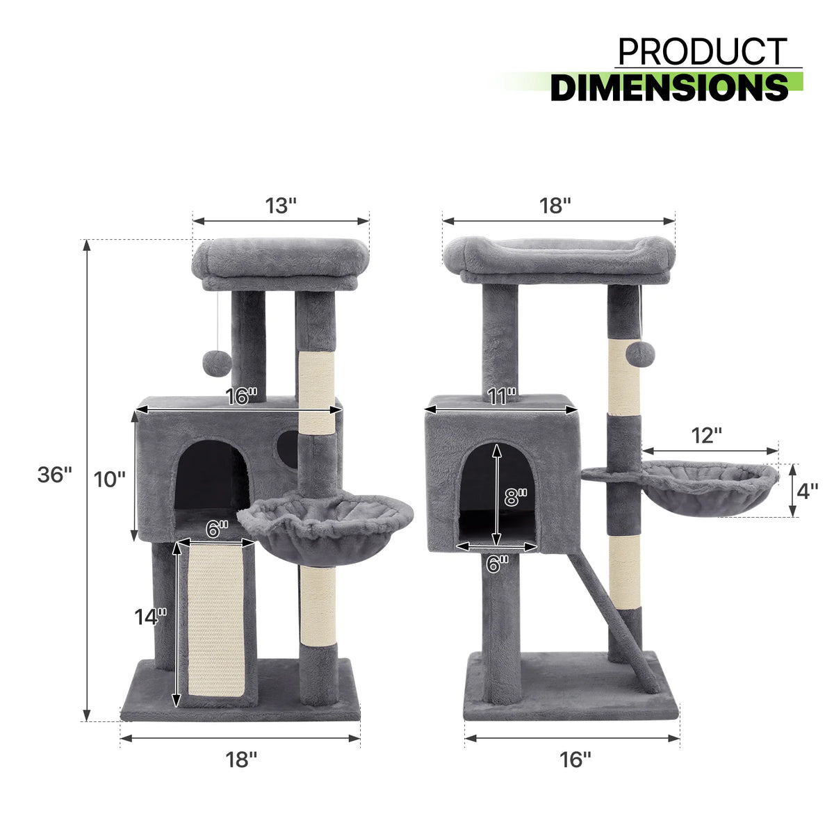 36-in Multi-Level Plush Cat Tree V97439