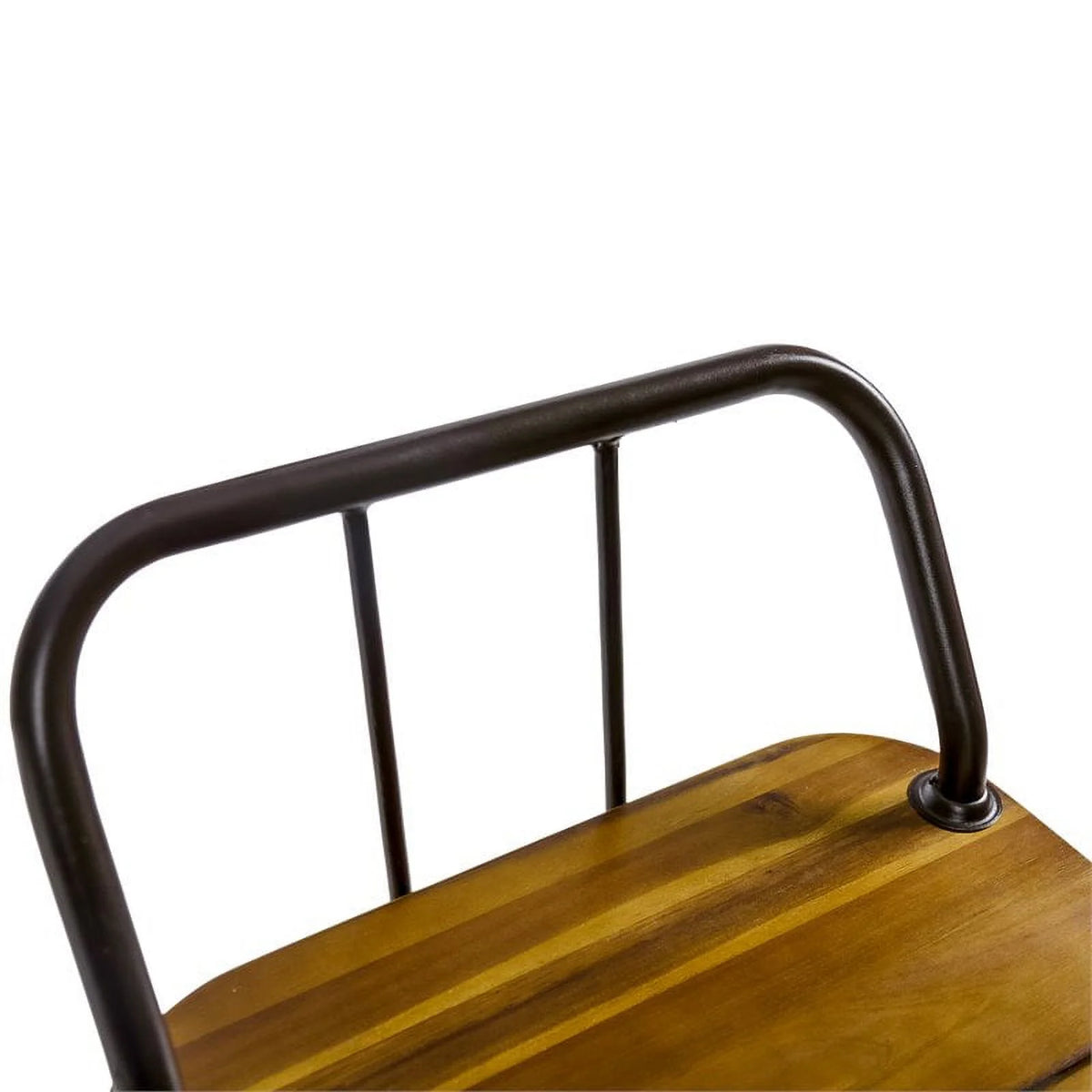 Teaked Acacia Wood Bar Set with Metal Iron Frame H38183