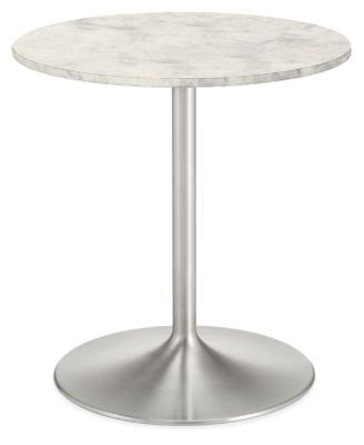 White Marbled Quartz Round Table E6507