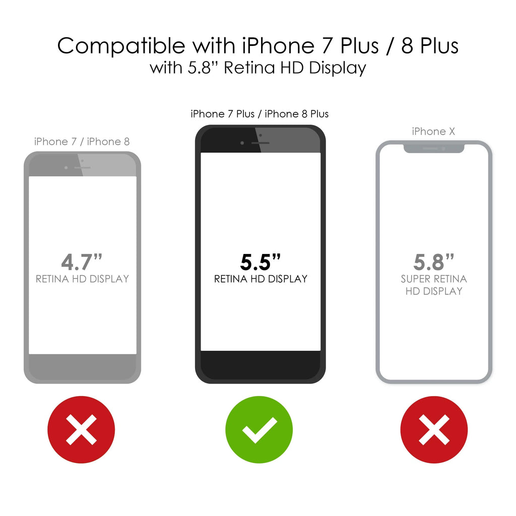 Clear Shockproof Hybrid Case for iPhone 7 PLUS / 8 PLUS with Tempered Glass Screen Protector K7722
