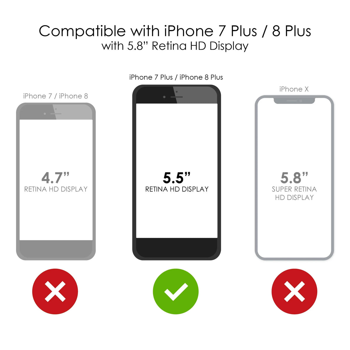 Clear Shockproof Hybrid Case for iPhone 7 PLUS / 8 PLUS with Tempered Glass Screen Protector K7722