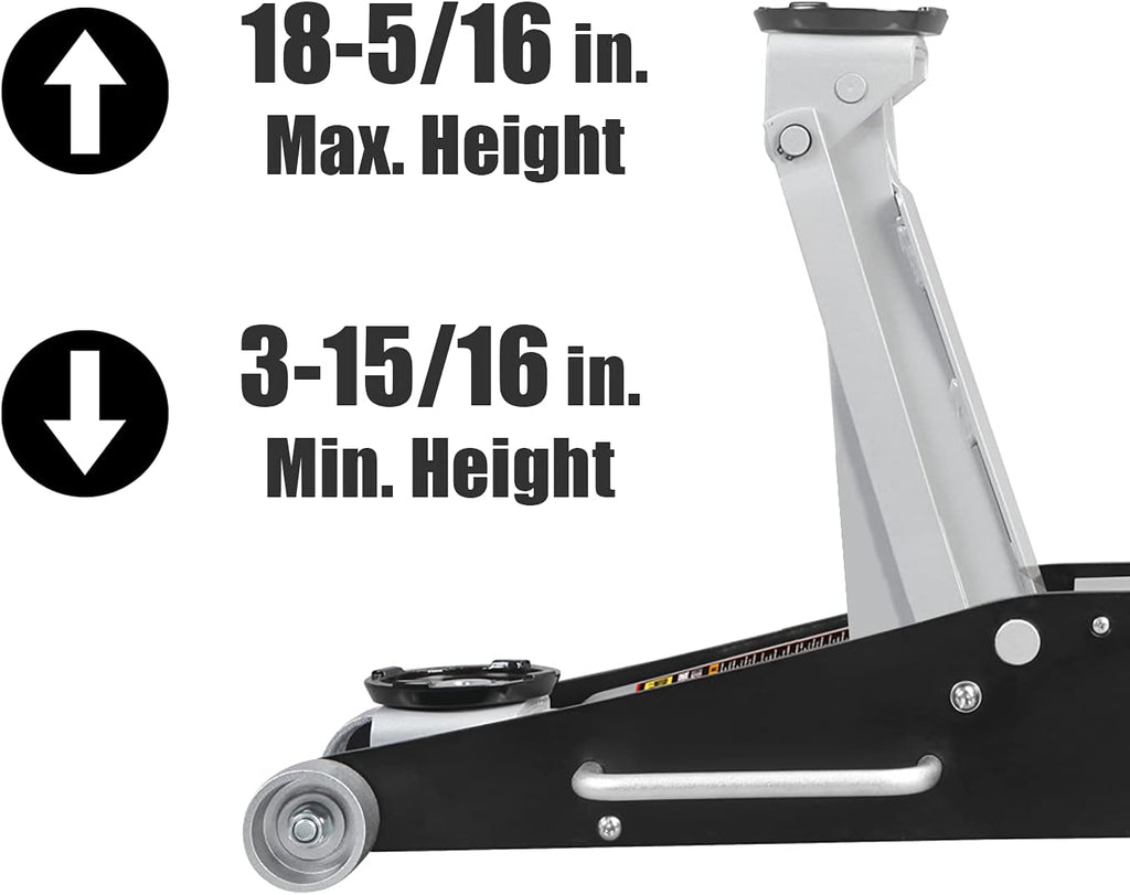 Hydraulic Low Profile Aluminum and Steel Racing Floor Jack, 2.5 Ton Capacity R177510