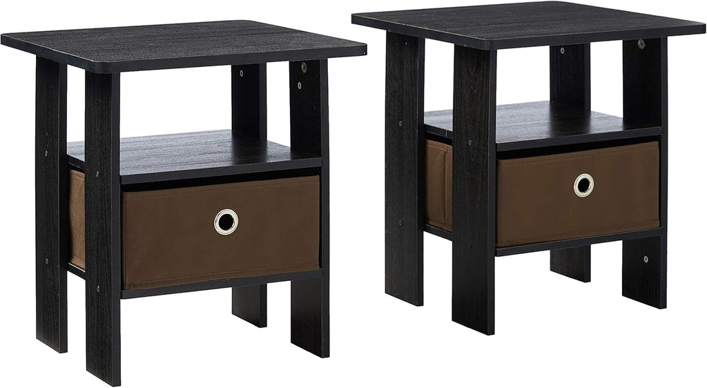 Set of 2 Table with Bin Drawer & 1 Table with Bin Drawer Americano/Medium Brown T589237