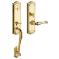 Satin Brass and Black Left Hand Single Cylinder Mortise Entry Handleset Z487